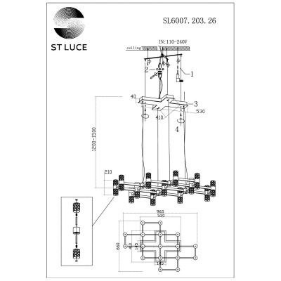 Подвесная люстра ST-Luce Gemina SL6007.203.26