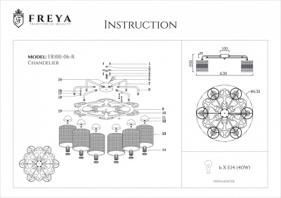 Потолочная люстра Freya Timone FR5100-CL-06-BR