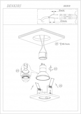 Встраиваемый светильник Denkirs DK2030 DK2031-BK