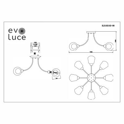 Потолочная люстра EVOLUCE Relotte SLE102102-08