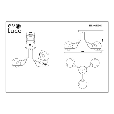 Потолочная люстра EVOLUCE Baca SLE102502-03