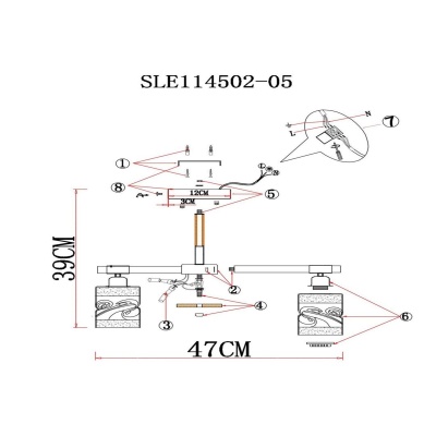 Люстра на штанге EVOLUCE Abiritto SLE114502-05