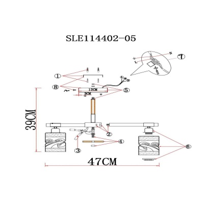 Люстра на штанге EVOLUCE Abiritto SLE114402-05