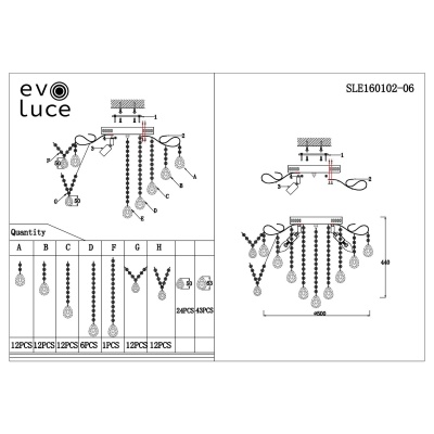 Потолочная люстра EVOLUCE Kame SLE160102-06