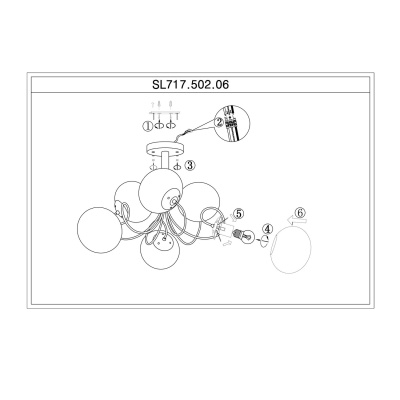 Потолочная люстра EVOLUCE Acini SL717.502.06