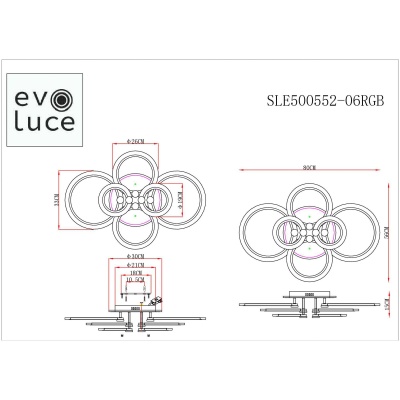 Потолочная люстра EVOLUCE Cerina SLE500552-06RGB