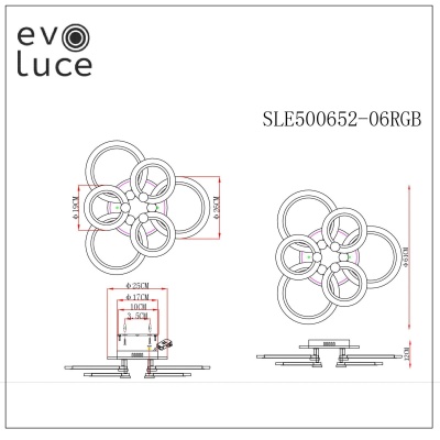 Потолочная люстра EVOLUCE Cerina SLE500652-06RGB