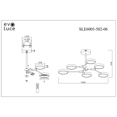 Люстра на штанге EVOLUCE Monta SLE6003-502-06