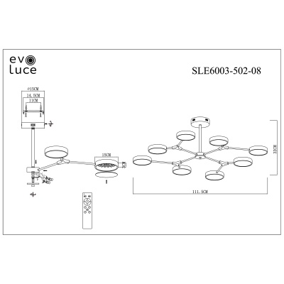 Люстра на штанге EVOLUCE Monta SLE6003-502-08