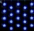 Светодиодный узорный занавес звезды Rich LED, размер 2*2 м, синий, прозрачный провод, 20 звезд, соединяемый, 220 В,