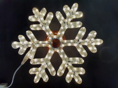 Светодиодная снежинка Rich LED, теплый белый, мерцающая, дюралайт на металлокаркасе, 40 см, 144 LED, 220 B.