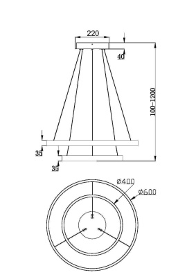 Люстра светодиодная подвесная Maytoni Rim MOD058PL-L55BS3K