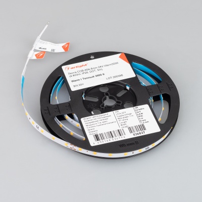 Светодиодная лента COB-X64-8mm 24V Warm3000 (4.8 W/m, IP20, DOT, 5m) (Arlight, Открытый) ARLIGHT Арт. 036837