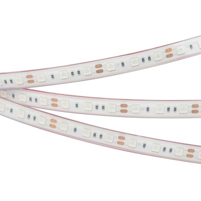 Лента RTW 2-5000PGS 12V Yellow 2x (5060, 300 LED, LUX) (Arlight, 14.4 Вт/м, IP67)