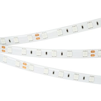 Лента RTW 2-5000SE 24V Yellow 2x (5060, 300 LED, LUX) (Arlight, 14.4 Вт/м, IP65)