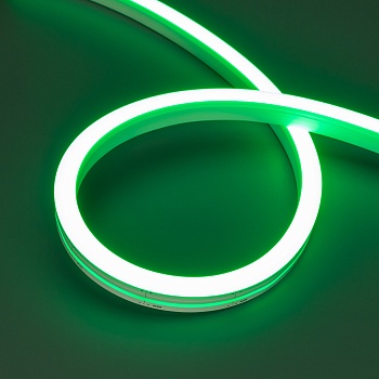 Светодиодная лента герметичная MOONLIGHT-SIDE-A140-12x17mm 24V Green (8 W/m, IP67, 5m, wire x2) (Arlight, Вывод боковой, 3 года)