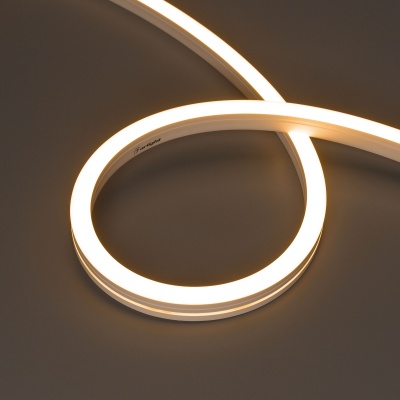 Светодиодная лента герметичная MOONLIGHT-SIDE-A140-12x17mm 24V Warm2700 (9.6 W/m, IP67, 5m, wire x2) (Arlight, Вывод боковой, 5 лет)