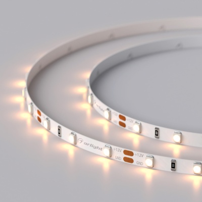 Лента RT 2-5000 12V Warm2400 5mm (3528, 300 LED, LUX) (Arlight, 4.8 Вт/м, IP20) ARLIGHT Арт. 028616