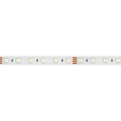 Лента RTW 2-5000P 24V RGB 2x (5060, 300 LED, LUX) (Arlight, 14.4 Вт/м, IP66)