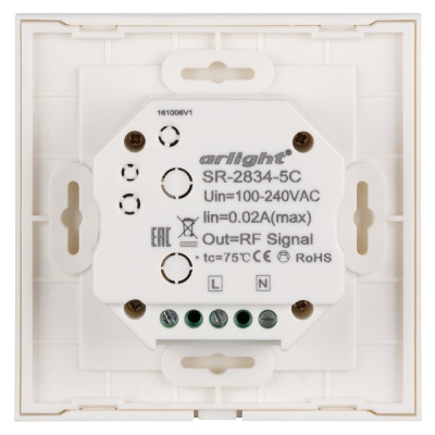 Панель Sens SR-2834-5C-AC-RF-IN White (220V,RGB+CCT,1 зона) (Arlight, IP20 Пластик, 3 года)