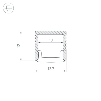 Профиль FANTOM-BENT-W12-SIDE-2000 ANOD (Arlight, Алюминий) 040326 
