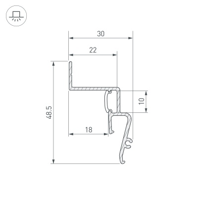 Профиль STRETCH-SHADOW-M-2000 BLACK (A2-CONTOUR-PRO) (Arlight, Алюминий) 039510(1) 
