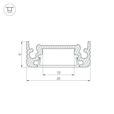 Профиль TOP-SURFACE-2000 ANOD (K13, P15) (Arlight, Алюминий) 016974 