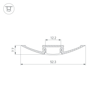 Профиль с экраном ALU-FLAT-2000 ANOD+FROST (Arlight, Алюминий) 014896 