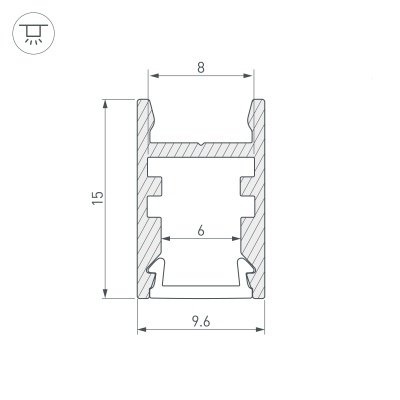 Профиль с экраном ALU-SWISS-2000 ANOD+FROST (Arlight, Алюминий) 015388 