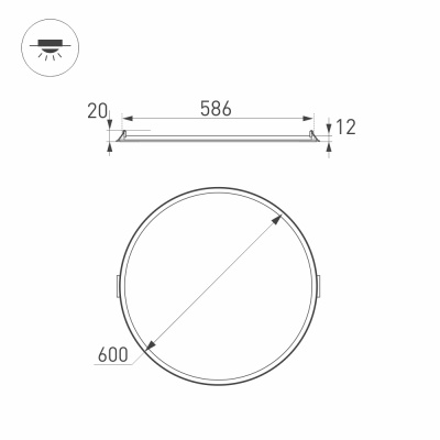Светильник CL-600A-48W Warm White (Arlight, -)