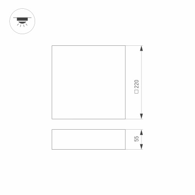 Светильник SP-QUADRO-S220x220-27W Warm3000 (WH, 120 deg, 230V) (Arlight, IP40 Металл, 3 года)