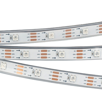 Светодиодная лента SPI-5000P-AM 5V RGB (5060, 150 LED x1, 2812, Arlight, Закрытый, IP66)