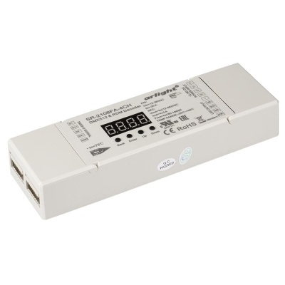 Декодер DMX SR-2108FA-4CH (12-36V, 240-720W, 4CH) (Arlight, IP20 Пластик, 3 года)
