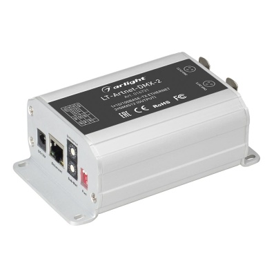 Контроллер LT-Artnet-DMX-2 (220V,1024CH) (Arlight, IP20 Металл, 1 год)