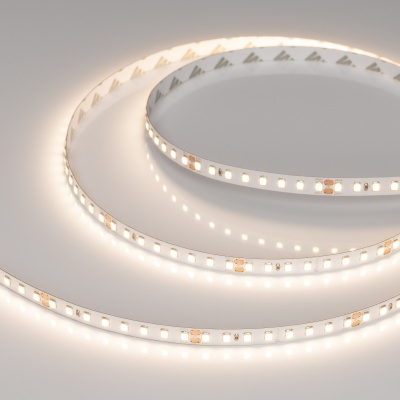 Светодиодная лента RT-A128-8mm 24V Warm3500 (10 W/m, IP20, 5m) (Arlight, высок.эфф.150 лм/Вт)