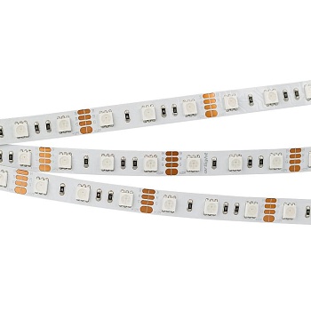 Лента RT 2-5000 12V RGB 2x (5060, 300 LED, LUX) (Arlight, 14.4 Вт/м, IP20)