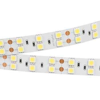 Светодиодная лента RT 2-5000 24V Day4000 2x2 (5060, 600 LED, LUX) (Arlight, 28.8 Вт/м, IP20)
