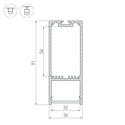 Профиль SL-LINE-3691-2000 ANOD (Arlight, Алюминий) 019302 
