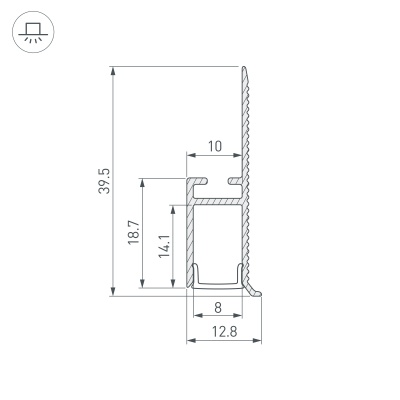 Профиль WALL-FANTOM-BENT-W10-SIDE-2000 ANOD (Arlight, Алюминий) 043694 