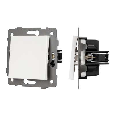 Механизм выключателя одноклавишный непроходной SWT-MK01-PL-WH-V (250V, 10A) (Arlight, -)