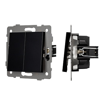 Механизм выключателя двухклавишный проходной SWT-MKP2-PL-BK-V (250V, 10A) (Arlight, -)