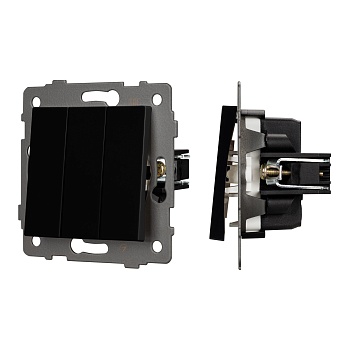 Механизм выключателя трехклавишный непроходной SWT-MK03-PL-BK-V (250V, 10A) (Arlight, -)
