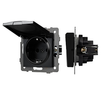 Механизм розетки влагозащищённый SCT-MCP-PL-BK-V (250V, 16A) (Arlight, -)