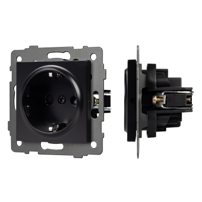 Механизм электрической розетки SCT-MEU1-PL-BK-V (250V, 16A) (Arlight, -)