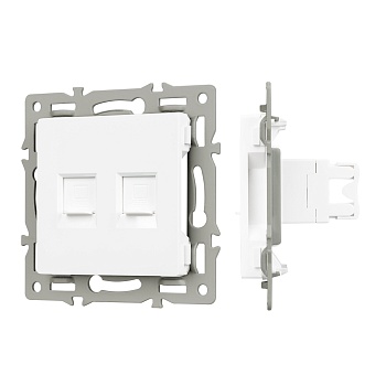 Механизм компьютерной розетки двойной SCT-MPC2-PL-WH (RJ-45, CAT6) (Arlight, -)