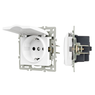 Механизм розетки влагозащищённый SCT-MCP-PL-WH (250V, 16A) (Arlight, -)