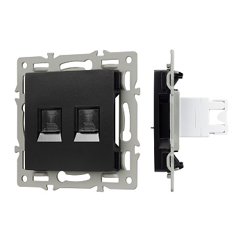 Механизм компьютерной розетки двойной SCT-MPC2-PL-BK (RJ-45, CAT6) (Arlight, -)