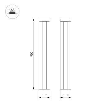 Светильник LGD-FLINT-BOLL-H900-18W Warm3000 (BK, 45 deg, 230V) (Arlight, IP65 Металл, 3 года)
