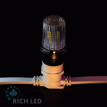 Лампа для Белт-лайта Rich LED, 3 Вт, цоколь Е27, d=45 мм, белая строб-вспышка,