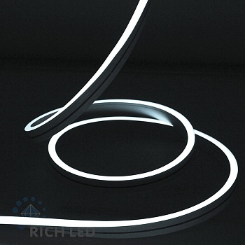 Светодиодный Гибкий Неон Rich LED, односторонний, белый, кратность резки 1 метр,  размер 8*16 мм, 220 В, 50 м